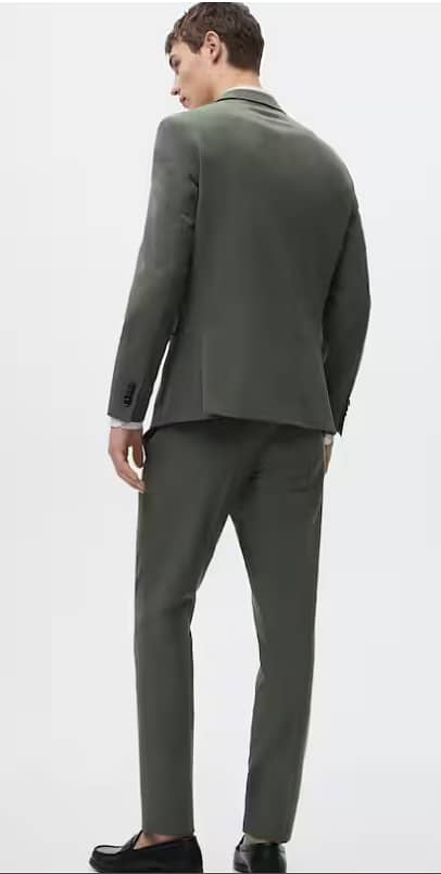 Brand New MANGO 2-Piece Slim Fit Men's Suit in Olive Green Color 6