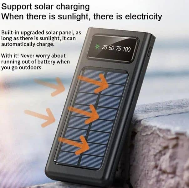 Solar Power Bank l 10000 mAh Outdoor Portable Charging Bank 5