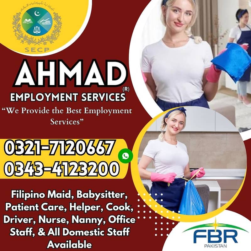 Nurse Cook Driver Office Staff Female & Male Filipino Maid Babysitter 0