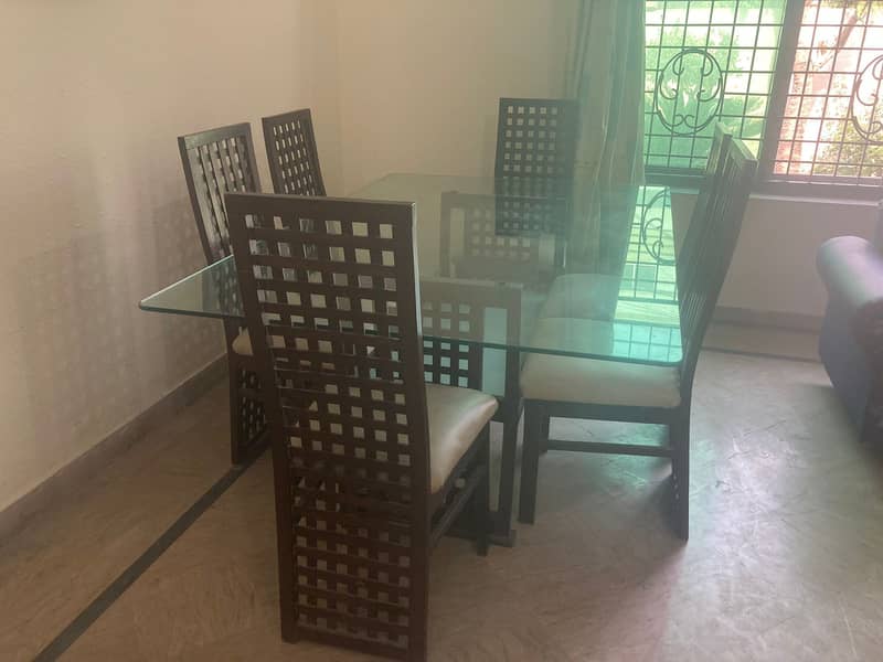 Big Dinning Table with 6 Chairs / Wood Dining Table/ 6 Wood Chairs 1