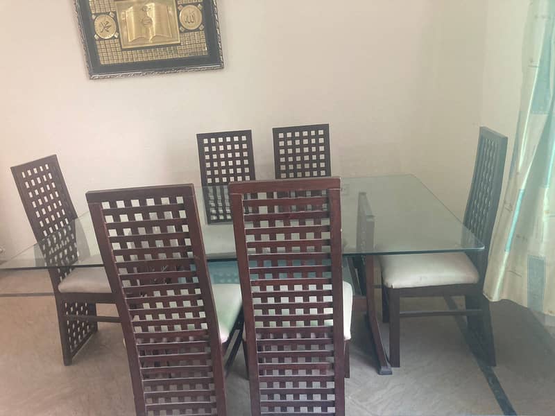 Big Dinning Table with 6 Chairs / Wood Dining Table/ 6 Wood Chairs 3