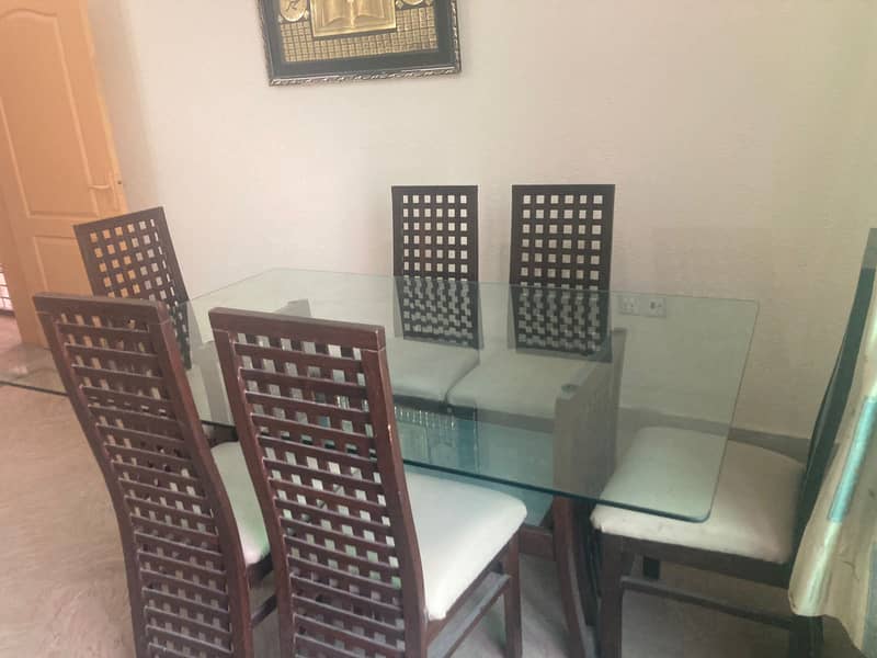 Big Dinning Table with 6 Chairs / Wood Dining Table/ 6 Wood Chairs 4