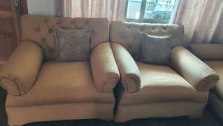 New sofa set 5 seater golden brown color