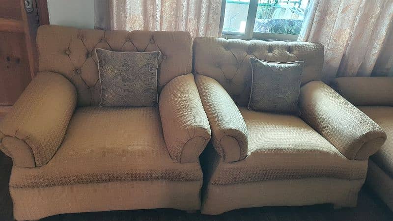 New sofa set 5 seater golden brown color 0