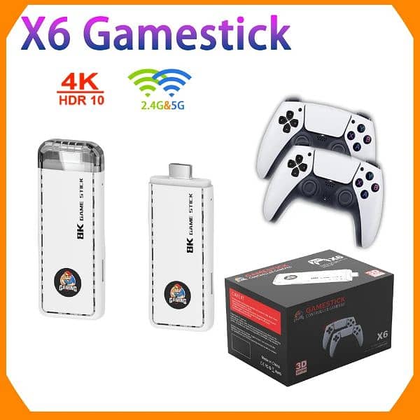 X6 Latest GameStick With 39000+ built-in Games and PS5 like Controller 1