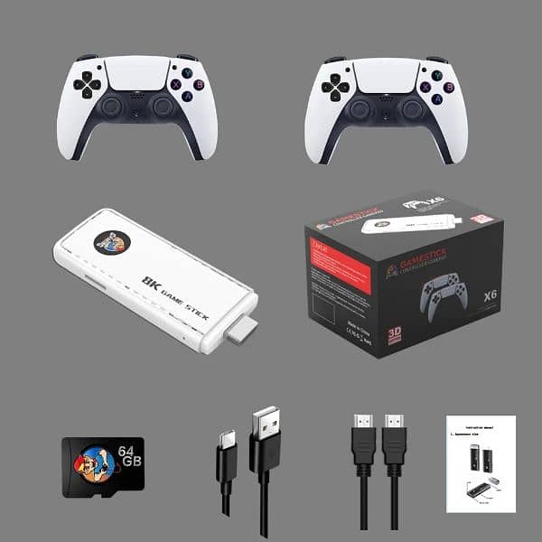 X6 Latest GameStick With 39000+ built-in Games and PS5 like Controller 2