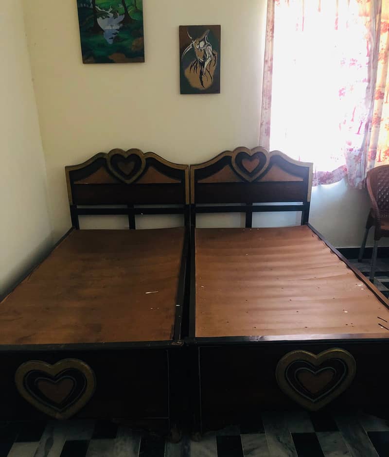 king size bed/single bed/wooden dressing/wardrobe/showcase/side tables 2