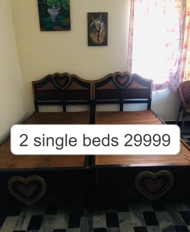 king size bed/single bed/wooden dressing/wardrobe/showcase/side tables 6