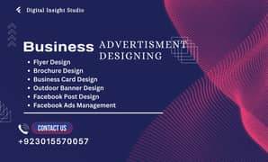 Design your Business Banners, cards, Flyers, Brochures & social posts.