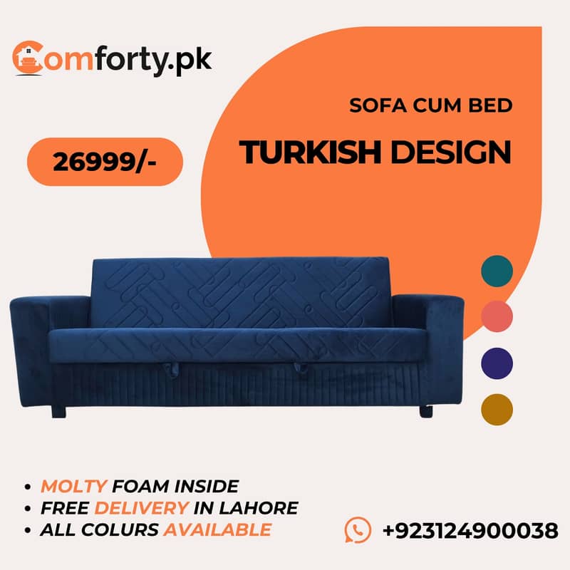 Molty|Sofa Combed|Chair set|L Shape|Sofa|Double Sofa Cum bed|Turkish 4