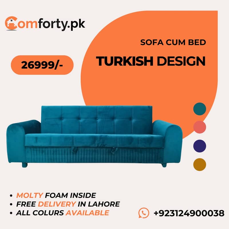 Molty|Sofa Combed|Chair set|L Shape|Sofa|Double Sofa Cum bed|Turkish 6