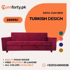 Double Sofa Cum bed|Molty|Sofa Combed|Chair set|L Shape|Sofa|Turkish 0
