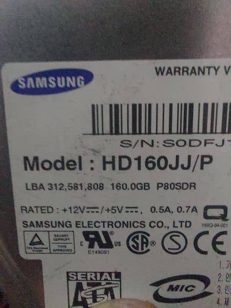 SAMSUNG 160 GB HARDDISK ARE FOR SALE IN GOOD CONDITION 1