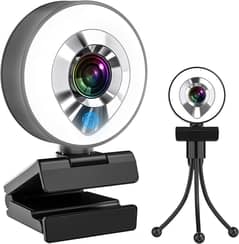 1080P Webcam with Microphone Tripod, Auto Focus