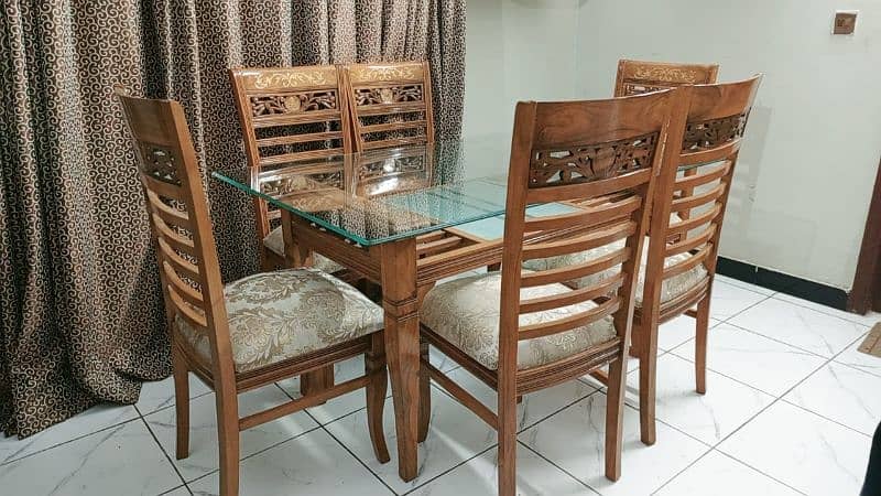 wooden dining table with 6 chairs 5