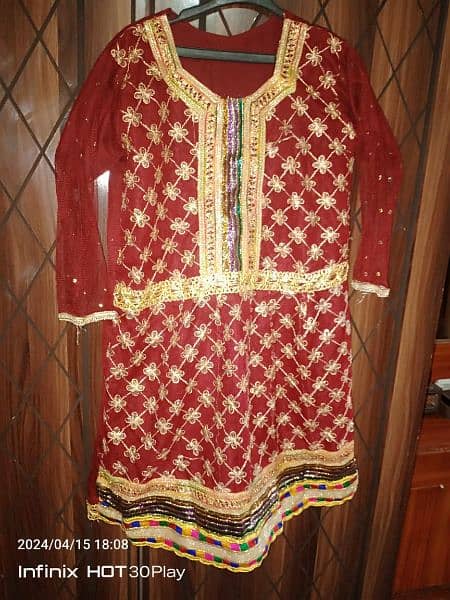 chiffon dress with net duppata 3