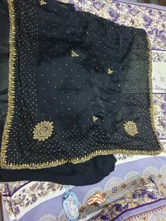 black stone work saree