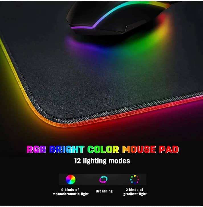 RGB Gaming Mouse Mat by MARCELEN Large Pads 800x300x4mm Led Mousepad 1