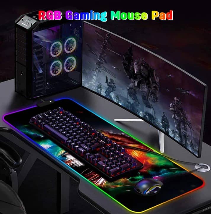 RGB Gaming Mouse Mat by MARCELEN Large Pads 800x300x4mm Led Mousepad 2
