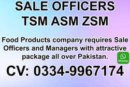 Sale Manager - TSM ASM ZSM - FOOD FMCG - Required All Over Pakistan