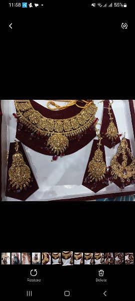 Bridal jewellery set(necklace+jhumar+earrings+bindiya) 1