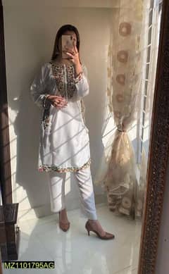2pcs woman's stitched embroidery suit