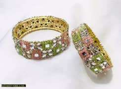 Kundan Stone Bracelet pack of 2 with free delivery