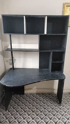 Black Study Table with bookshelf in best condition.