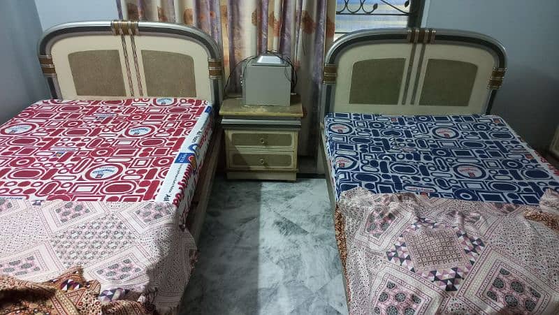 Bed Set/Single Bed/Side Table/Dressing Table/2 molty foam Mattress 9