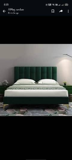 Bed+2 side tables + Dressing with mirror  in Fully Cushioned = 90000/-