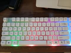 RGB gaming keyboard and mouse set (White color).