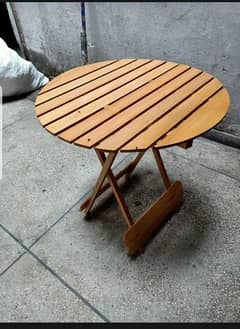 wooden round table &  folding table