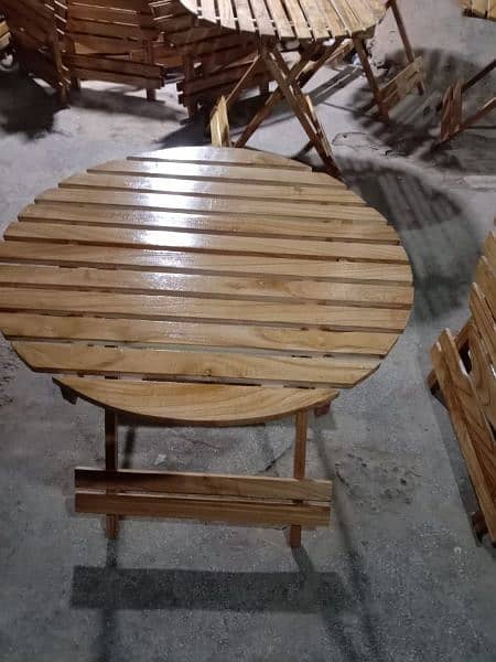 wooden round table &  folding table 1