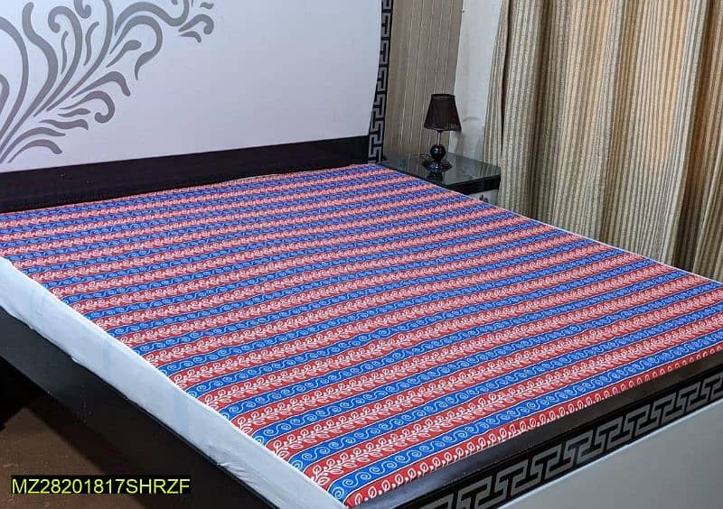 Cotton plain double bed mattress cover 2