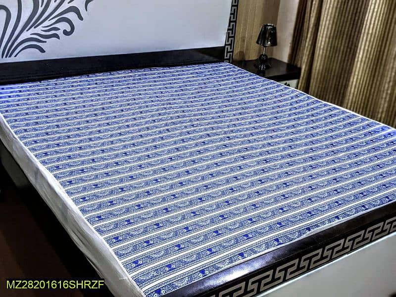 Cotton plain double bed mattress cover 3