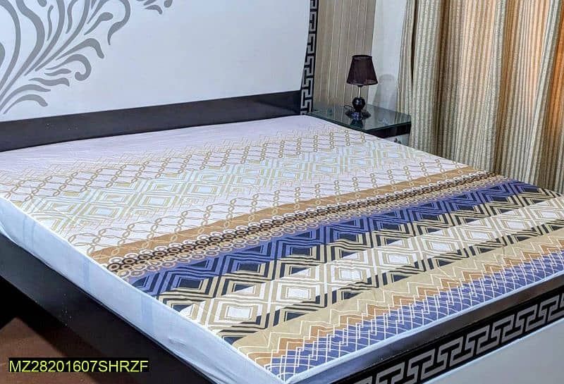 Cotton plain double bed mattress cover 4