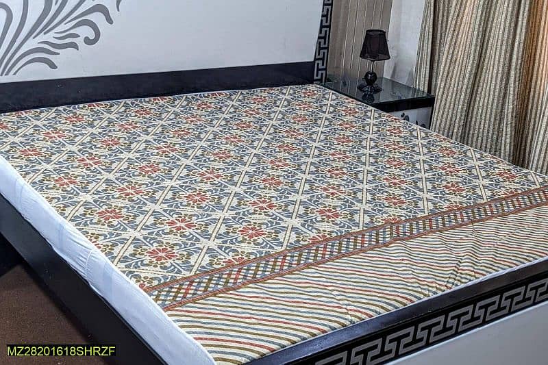 Cotton plain double bed mattress cover 5