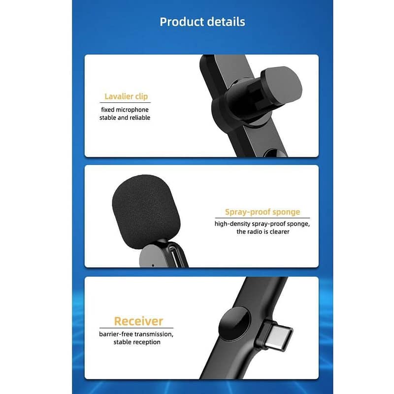 2.4G Lavalier Wireless Portable Microphone For Type C & iphone 4