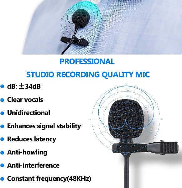 Bietrun Portable Wireless Lavalier Microphone for iPhone/Android 4