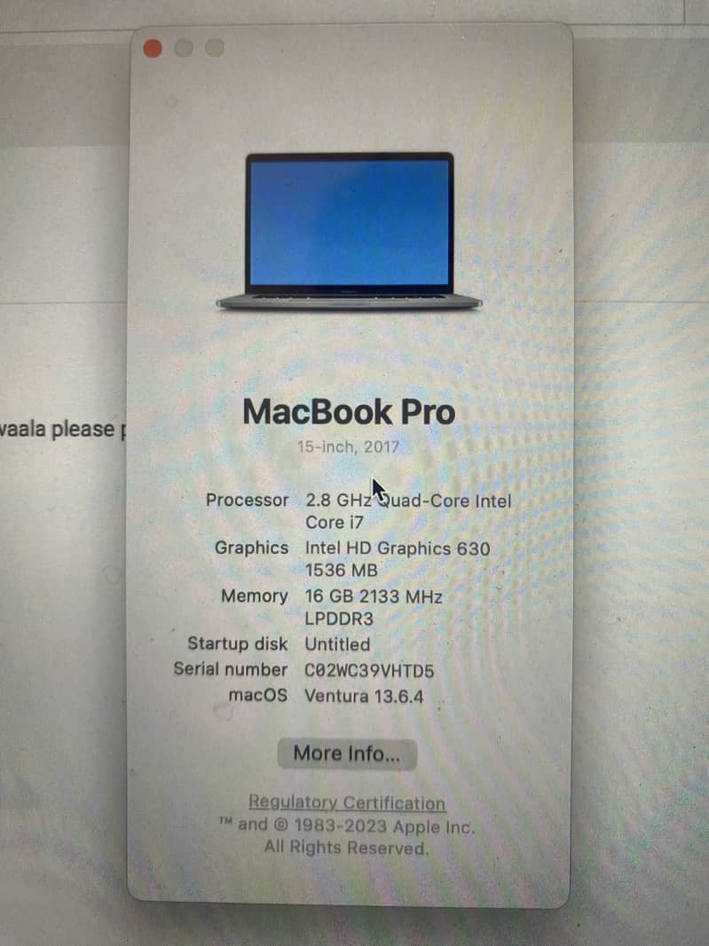 Macbook Pro 2017 (Quad Core) 1