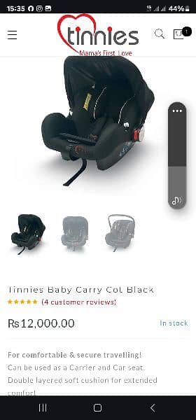 tinnies baby carry cot 2
