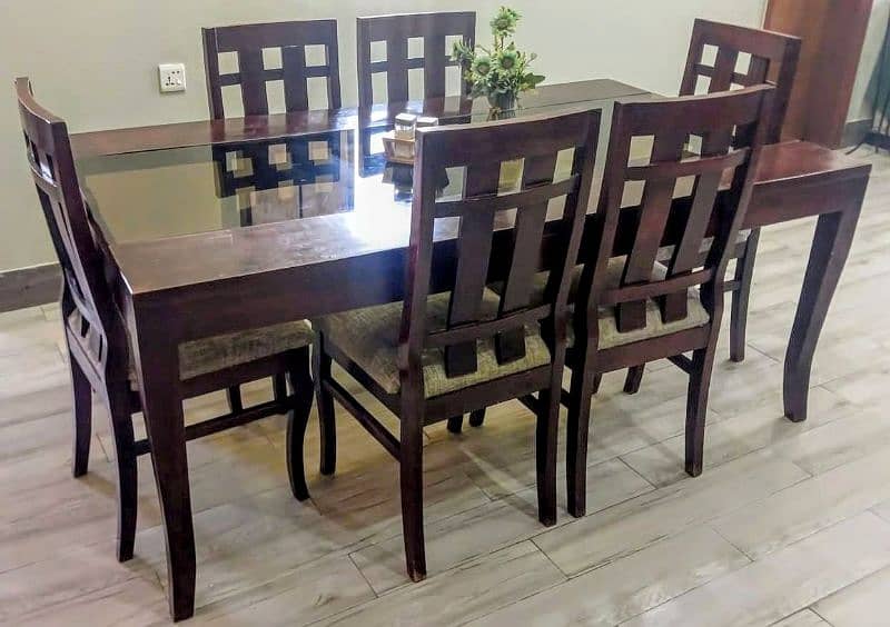 PURE SHESHAM WOOD DINNING TABLE WITH 6 CHAIRS 2
