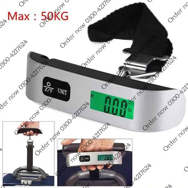 Luggage Scale 50kg/10g Digital Electronic Travel Weighs Portable 0