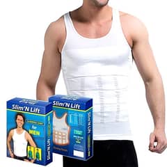 Slim n Lift Body Shaper Vest for Men (Black / White) Cash On Delivery