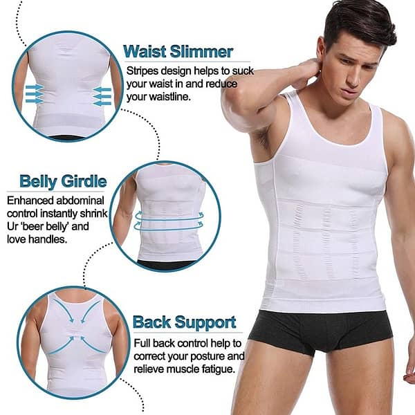 Slim n Lift Body Shaper Vest for Men (Black / White) COD 4