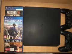 Playstation 4 Slim 500 GB Seal pack with 5 games and a two controllers