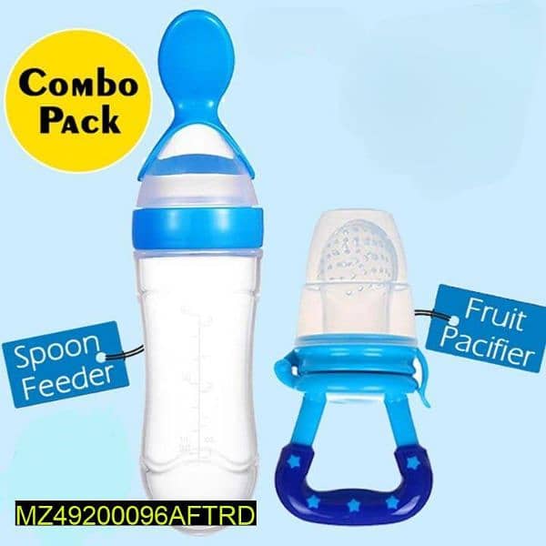combo pack baby spoon bottle and fruit pacifier 0