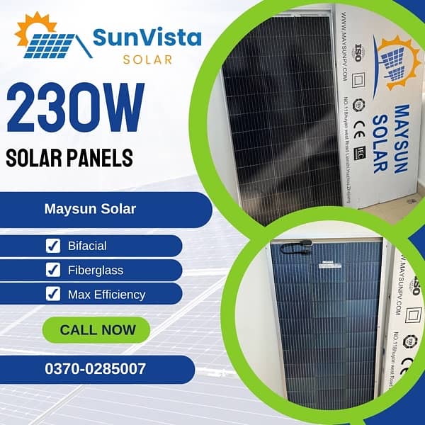 Maysun 230W bifacial solar panel 2