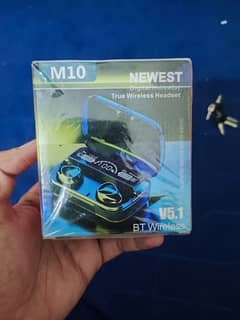 M10 earbuds + Power Bank, new box pack check warranty