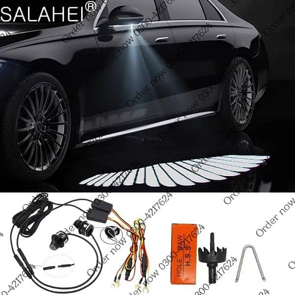 2pcs Wireless Led Car Door Lights Welcome Laser Projector Angel 5